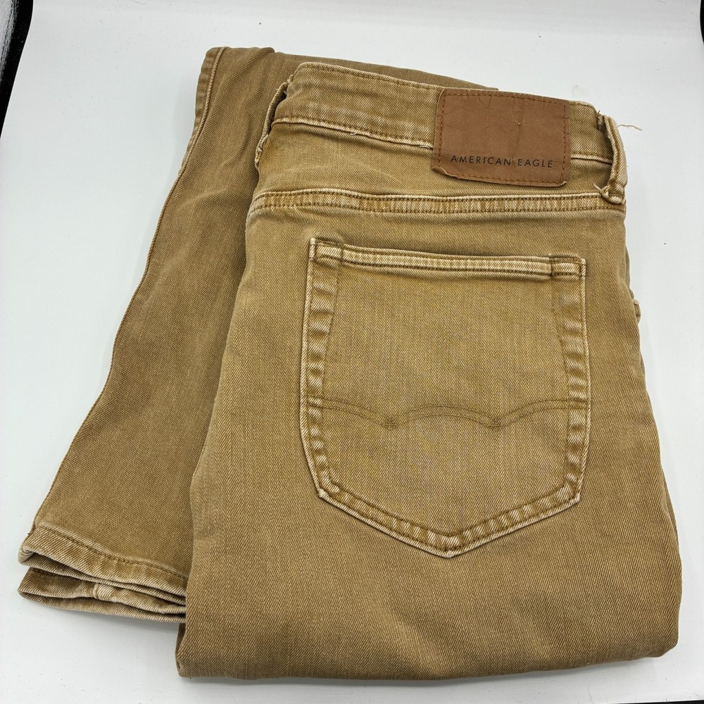 American Eagle Next Level Flex Skinny Jeans Mens 34x34 Khaki Tan